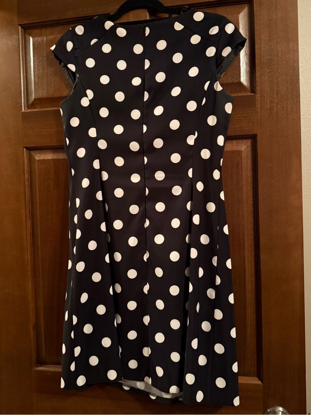 AB Studio Black Dress with White Polka Dots - Picture 2 of 3